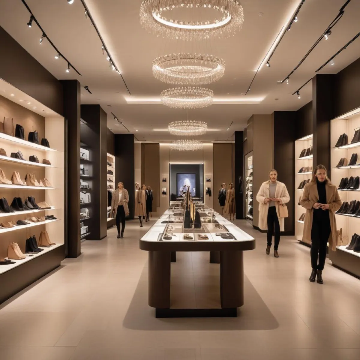 Retail associate helping a customer in a connected store environment